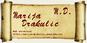 Marija Drakulić vizit kartica